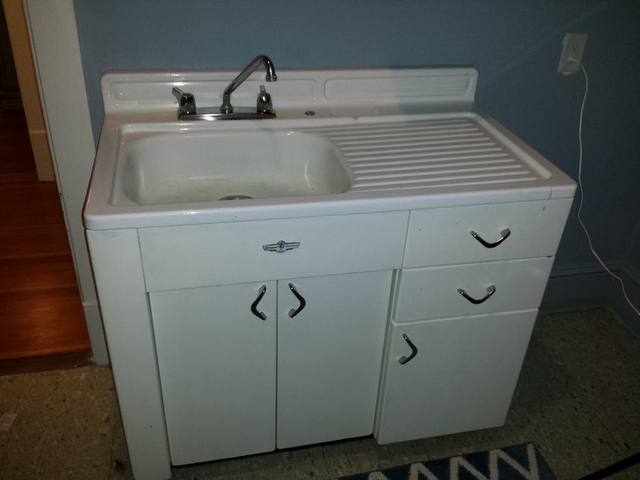 old kitchen cabinets and sink